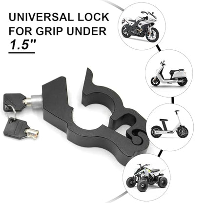 Heavy Duty Anti Theft Helmet, Brake and Handlebar, Universal for Motorcycles, ATVs, Dirt Bikes, Mopeds, Scooters | Dirt Bike, Moped, Scooter, ATV Accessories - color: Black