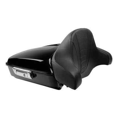 TCMT Chopped Motorcycle Trunk Box Backrest Mounting Rack Fit For Harley Touring 1997-2008 Road King Road Street Electra Glide Pack - color: Set B1 Chrome Latches#Chrome Rack