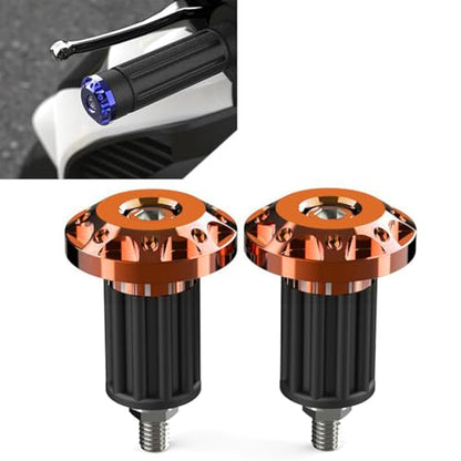 2 Pieces 7/8" Handlebar Ends CNC Hand Grip Bar End Plug Cap Slider Orange Universal Fits Motorcycle, Dirt Bike, ATVs, Vehicle Modified Balance Handlebars