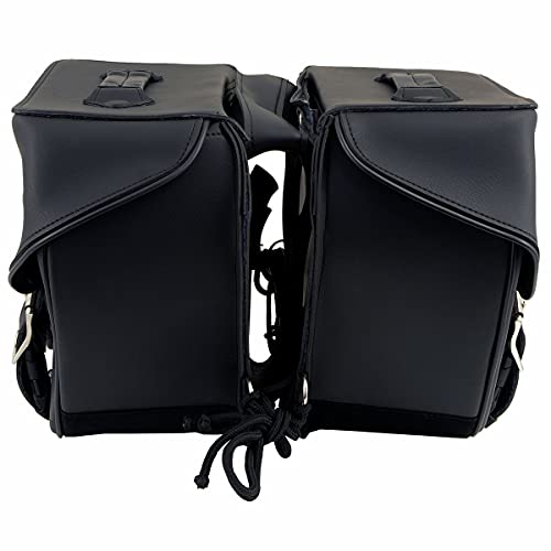Milwaukee Leather PVC 2-Strap Throw-Over Easy Zip off and off Motorcycle Saddlebags - Medium - color: SH55201ZB-BLACK, size: Medium
