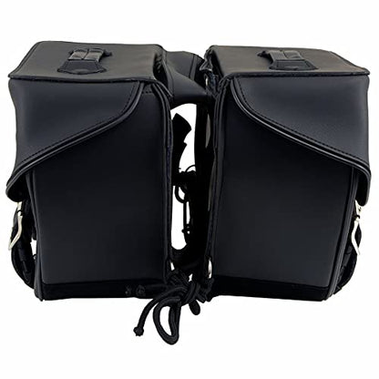 Milwaukee Leather PVC 2-Strap Throw-Over Easy Zip off and off Motorcycle Saddlebags - Medium - color: SH55201ZB-BLACK, size: Medium