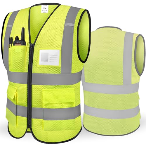 TICONN Reflective Safety Vest High Visibility Class II Mesh Vest for Women & Men Meets ANSI Standards - color: Yellow, size: 4X-Large