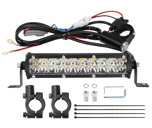 Headlight Bar Dirt Bike LED Lightbar Motorcycle Light Kit 60W for 7/8" Handlebars for Taotao Apollo Honda Yamaha Kawasaki Suzuki KLX110 YFZ450 CRF110 YZ250F CRF250F TTR110 XR150L ATV 4Wheel - color: Single Switch