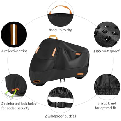 Premium Motorcycle Cover for Harley Davidson V Rod 2002-2020 Waterproof Durable All-Weather Oxford Indoor Outdoor Protection Cover Accessories A