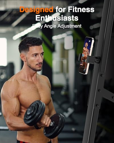 Gym Magnetic Phone Holder, 360°Adjustable, Portable Magnetic Phone Holder Mount for Gym, Attaches to Metal Surfaces, Gym Accessories for Men and Women Workout, Compatible with 4-7" Smartphones - size: JSF11