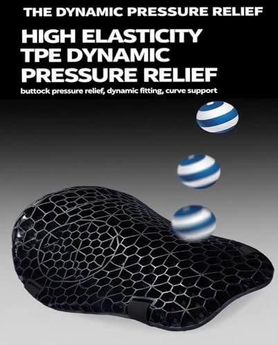 Motorcycle Gel Seat Cushion for Triumph Tiger 800 2011-2015 2016 2017 2018 2019 2020, Motorcycle Cushion, 3D Shock Absorbing & Breathable Motorcycle Seat Pad, Comfortable Gel Pad for Long Rides