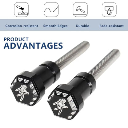 Front Seat Thumb Screws Bolts, Mount Screw Cap Compatible with Suzuki GSX1300R Hayabusa 1999-2007 (2 PCS,Black) - color: black, size: 1999-2007