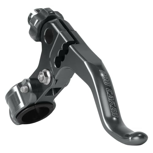 7/8‘’ 22mm Universal Motorcycle CNC Short Stunt Clutch Lever Aluminum Alloy Clutch Handlebar Compatible with Most Motorcycles Dirt Bike-Titanium - color: Titanium