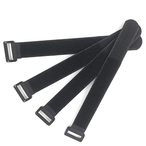 Fastening Hook and Loop Cable Straps,10Pack Black Self-Adhesive Cable Ties,Nylon Securing Straps with Buckles,Adjustable and Reusable Cinch Straps for Cords Organized and Tidy(1" x 12") - size: 1" x 12"