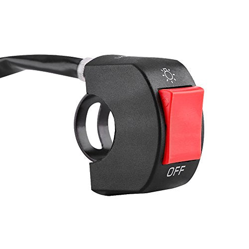 7/8inch Motorcycle Handlebar Switch Control,Universal Mount LED Headlight On/Off Switch with Button for Motorcycle Dirt Bike ATV LED Headlight Light (Red) - color: Red
