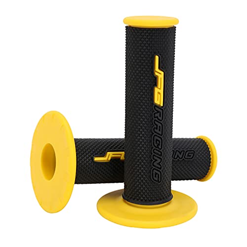 JFG RACING 7/8" Motorctcle Grips,22mm 24mm Non Slip Dirt Bike Hand Handlebar Glue Universal for Most Pit Bike Motercross KLX KX EXC XC SX CRF CR YZ WR DRZ RMZ 50 85 100 150 250 350 450 - color: Yellow