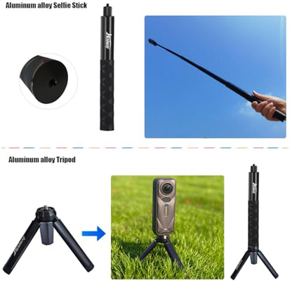 Accessories Kit for Insta360 X5 / X4 Camera Mount Bundle with Magnetic Mount Carrying Case, Selfie Stick, Tripod, Chest Strap,Bike Clamp,Screen Protector Non-Slip Mounts for Insta 360 X5 / X4 60I