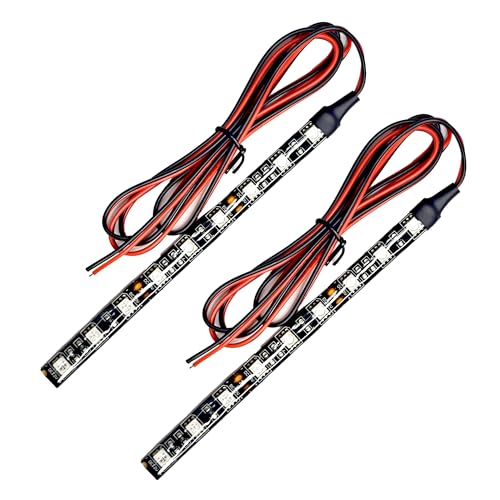 2Pcs Motorcycle LED Turn Signal Light Strips Universal Waterproof Amber Indicator Blinker 9LED Light Bar for Motorcycle Scootor Bike ATV UTV Golf Cart - size: 9LED