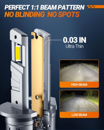 SEALIGHT H1 LED Bulbs, 40000LM 6500K H1 Fog Bulbs with Cooling Fan, 1:1 Mini Size for Powersports ATV/UTV, 60000+ Hours Lifspan, Plug-N-Play, Pack of 2 - size: H1