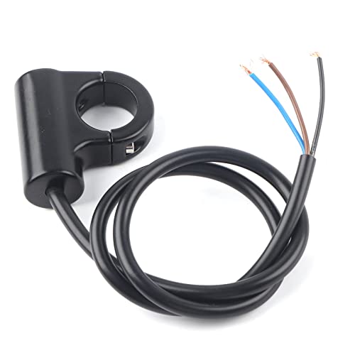 Motorcycle Handlebar Mount Button Switch 7/8" 22mm Motorcycle Push Start Button Horn Button Headlight Brake Fog Lights ON/Off Button with Blue Light Blue Ray Version(B)