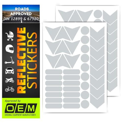 DIN 67520 reflectors Reflective Tape Stickers Waterproof Trailers Cars Motorcycle Fire Helmet Rims Bicycle Decals Vehicles Mailbox Numbers Made with ORA FOL 5600 Material (White, 80Pcs) - color: White