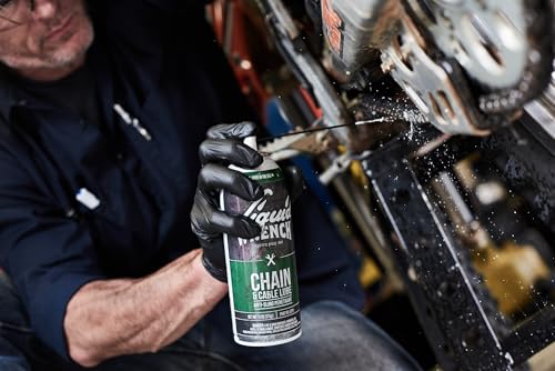 Liquid Wrench Chain Lube – Heavy Equipment, Motorcycle, ATV or Bike Chain Lube Spray – Reduces Friction, Prevents Corrosion, Long-Lasting Protection with Solid Lubricant – 11 oz (Case of 12)