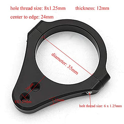 35mm CNC Aluminum Motorcycle Fork Tube Brackets Steering Damper Frame Mounting Clamp Foot Fixer Hardware Parts Stabilizer Universal - size: 35mm