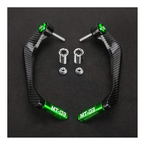 Motorcycle Handlebar Hand Guard Levers Motorcycle Handlebar Brake Clutch Lever Hand Guard Protector Handguard Kit for MT03 MT-03 MT 03 2015-2021 2022 2023 2024 - color: Green With logo