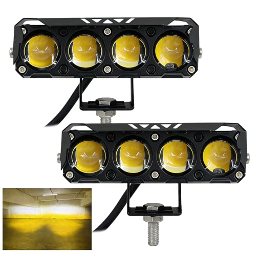 2Pcs 5Inch LED Motorcycle Driving Fog Bar - Dual Yellow/White Offroad Pod Lights, Work Auxiliary Lights for Truck ATV SUV UTV 4WD Boat Tractor