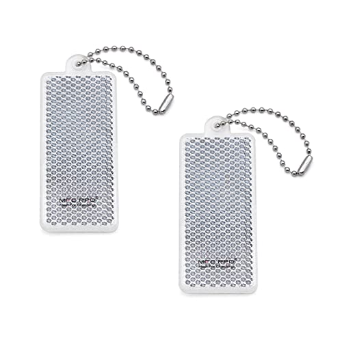 Safety Reflectors - Stylish Reflective Gear for Jackets, Bags, Purses, Backpacks, Strollers and Wheelchairs Rectangle - color: White-2-Pack