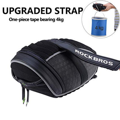 ROCKBROS Bike Seat Bag, Bicycle Saddle Bag Under Seat 3D Shell Cycling Seat Pack for Mountain Road Bikes Black - color: Black