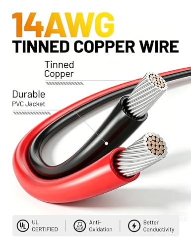 Oyviny 14AWG SAE Connector 1 Feet SAE Extension Cable, 5PCS Heavy Duty 14 Gauge 2 Pin Quick Connect Plug for Battery Tender Solar Panel Motorcycle Car RV - size: 5PCS