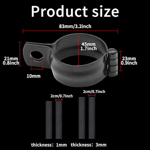 2 PCS Motorcycle Turn Signal Light Tube Bracket Mount - Metal Tube Clamp for 10mm Hole Non-Slip Rubber, Rain Resistant, Perfect for Light Bar Mount (45mm-Black) - style: 42-51mm black