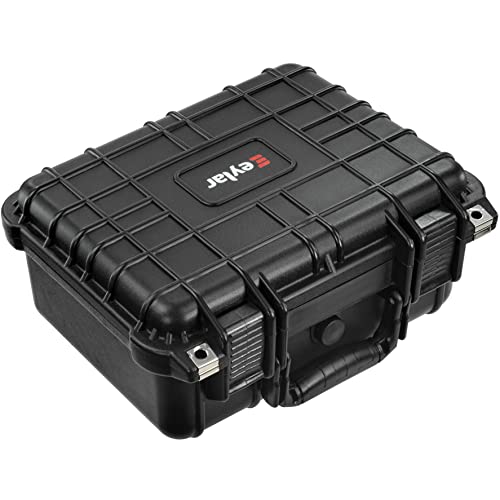 Eylar 13" Protective Hard Camera Case, IP67 Waterproof & Shockproof for Gear, Audio & Video Equipment, Drones, and Tools with Customizable Foam, TSA Approved, 13.37 Inch x 11.62 Inch x 6 Inch (Black) - color: Black