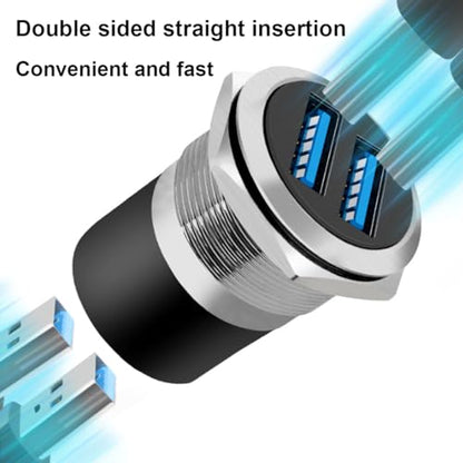 PENGLIN 2PCS Dual Ports USB 3.0 Panel Mount Connector, Dual USB 3.0 Data Transfer and Charging Socket Female to Female, USB Pass Through Extension Adapter - size: 2PCS(USB3.0)