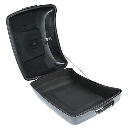 TCT-MOTORPARTS Chopped Tour Luggage Trunk Backrest Mount Bracket Rack Fit for 2014-2025 Harley Road Glide Street Glide Special Ultra Limited Road King Electra Glide - color: Vivid Black Chopped Trunk+Black Rack