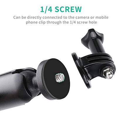 360°Motorcycle Bike Camera Holder Handlebar Mount Bracket 1/4 Metal Stand for GoPro Hero10/9/8/7/6/5/4 Action Cameras Accessory(Cool Ballhead Arm Super Clamp Mount Multi)