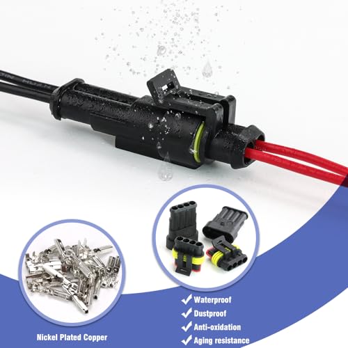 43 Sets 711Pcs Waterproof Wire Connectors with Tool - Automotive Male/Female 1/2/3/4/5/6 Pin - for Cars, Motorcycles & Boats - 22-16AWG Crimping. - size: 711PCS Connectors+Crimper