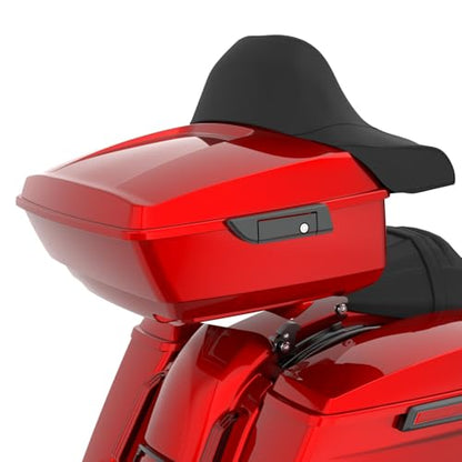 Advanblack 2025 Road Glide King Tour Trunk Pack Black Latch Wrap-Around Backrest Compatible with 1997-2025 Harley Touring Road Glide, Street Glide, Electra Glide (Brilliant Red) - color: Brilliant Red