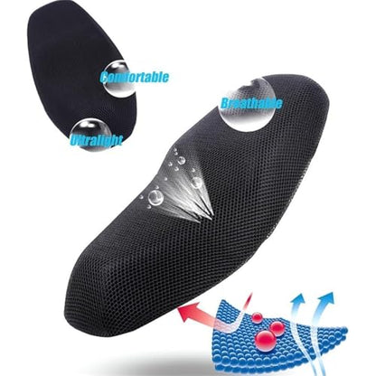 Compatible with Kawasaki Versys 650 2015-2024 Motorcycle Seat Cushion Waterproof Breathable 3D Honeycomb Motorcycle Seat Pad Cover, Non-Slip, Soft and Comfortable, for Long Rides