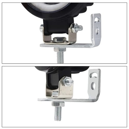 jose2015 Motorcycle Fog Light Bracket L Shaped Mounting Bracket, Universal Extension Holder Spotlight Driving Light Mount Brackets 2PCS - color: Silver