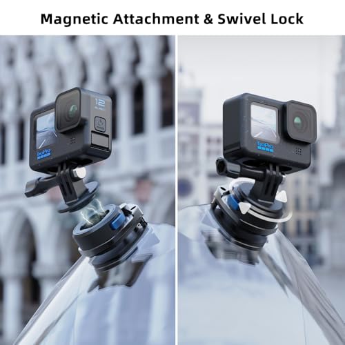 Motorcycle Windshield Clip for Go pro,Magnetic Motorcycle Windshield Clip Camera Mount Compatible with Gopro Hero 13/12/11/10/9/8/7,DJI Action 6/5 Pro 4 3 2 - color: S16