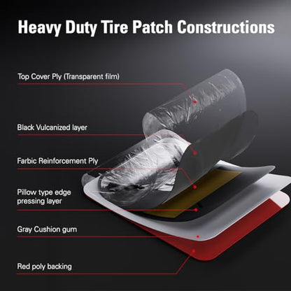 CKAuto 20 PCS Radial Tire Repair Patch Kit Heavy Duty 2-1/4" x 4-1/3" (60 x 110mm), for Cars Vans SUVs Buses & Heavy Trucks Tractor Agricultural Vehicles, Rectangle 2-1/4" x 4-1/3" (60 x 110mm) 20 PCS - size: 2-1/4" x 4-1/3" (60 x 110mm) 20 PCS