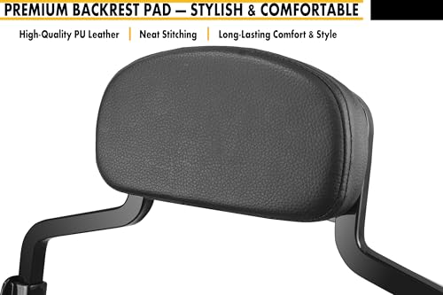 Detachable Hardware Backrest Sissy Bar Upright Passenger Backrest Pad with Docking Kit for Harley Breakout 2013-2017 FXSB, FXSE,FXSBSE（Gloss Black） - color: Gloss Black+Docking Kit