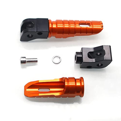 MZS Motorcycle Foot Pegs, Aluminum Rear Passenger Footpegs Footrest Rest Pedal Orange Compatible with 200 250 390 401 Models - size: 390, 401, 200, 250 Models