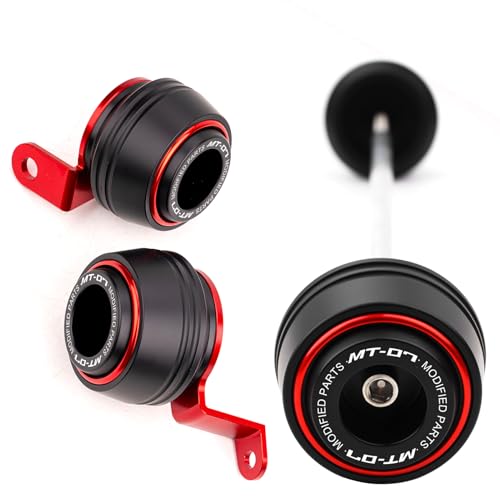 Compatible with MT07 MT 07 2026 2025 MT-07 FZ07 Motorcycle Front & Rear Wheel Fork Axle Sliders Crash Protectors Accessories (Red) - color: Red