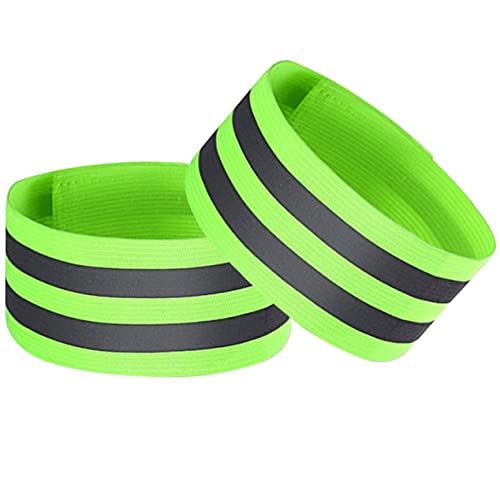 Tailgator Reflective Bicycle Safety Band (2 Pack)| High Visibility, Dual Reflective Armband, Ankle Strap for Men or Women | Increases Cycling Safety by Improving Visibility up to 200 Times - color: Green