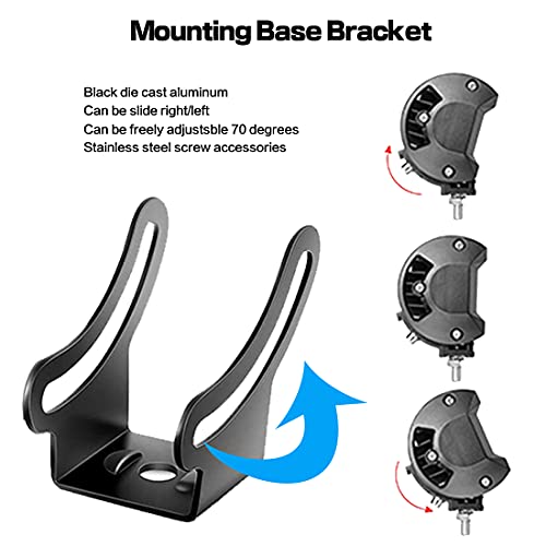 Slide Brackets - LEDOPPO Light Bar Mounting Brackets Kit, Universal Adjustable Bottom Mount Offroad Truck LED Bar Work Light Pods Base Bracket,2 Pack,Black - size: LED Light Bar Base Brackets