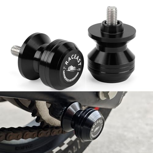 M8 Swingarm Spools Sliders Stand Compatible with CBR600RR 1000RR Z650 Z900 ZX4RR ZX6R GSX-R 600 GSXR750 GSXR1000 8MM CNC Aluminum Rear Swing Arm Spool Slider (Black - M8) - color: Black - M8