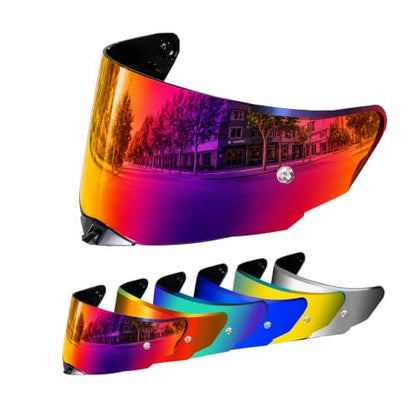 PSLER TT-Revo Visor - TT Revo Helmet Tinted Visor Face Shield Replacement for TT-Revo,Blue Purplish Red - color: Blue Purplish Red