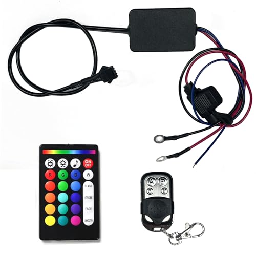 18 Kinds of Color Dual Remote RGB Music Controller for Motorcycle LED Accent Strip Light with Brake Function - size: Dual Remote controller