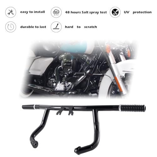 Kinglemc Flat-Out Crash Bar Engine Guard Highway Freeway Bar for Harley Davidson Road King Street Glide Road Glide Touring 2014-2025 (Gloss Black) - color: Gloss Black, size: 2014-2025 All Touring Models