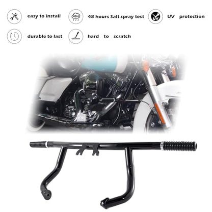 Kinglemc Flat-Out Crash Bar Engine Guard Highway Freeway Bar for Harley Davidson Road King Street Glide Road Glide Touring 2014-2025 (Gloss Black) - color: Gloss Black, size: 2014-2025 All Touring Models