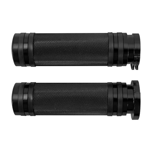 Motorcycle 1" Hand Grips Handlebar Grips Cable Throttle Fit for Harley Touring Street Glide Road King Road Glide Electra Glide Dyna Softail - color: #1 Black