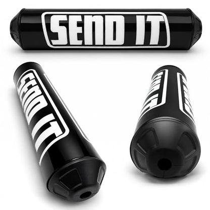 SEND IT Handlebar Pad with FREE GRIP DONUTS - Universal Fit for Dirt Bikes and ATVs Crossbar by ThrottlePak (BLACK, ROUND) - color: Round